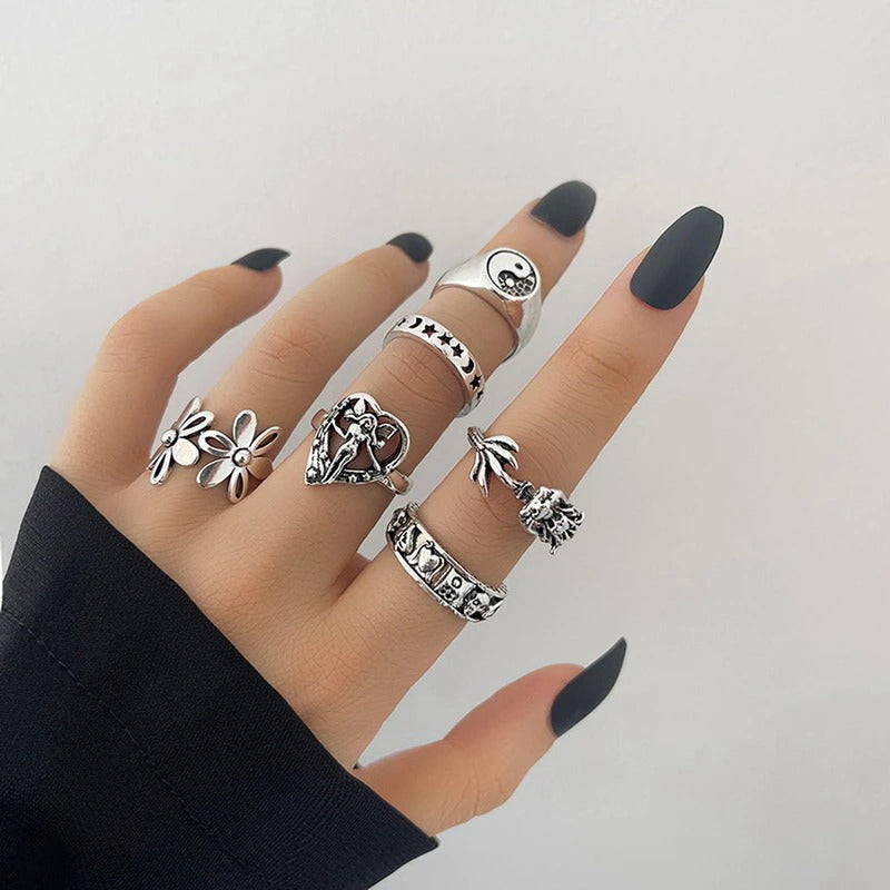 Vintage Boho Ring Set